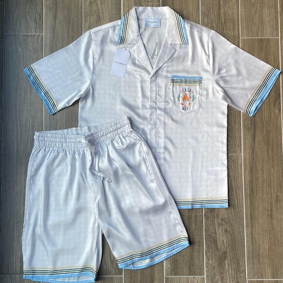 CASABLANCA MEN NEW CASUAL SILK SHIRT SET - Picture 2 of 10